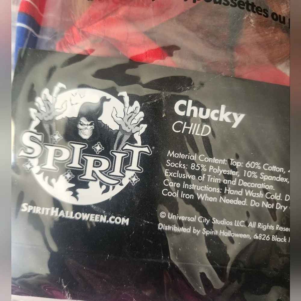 Chucky Girls Costume Dress with Striped Shirt - Picture 4 of 4